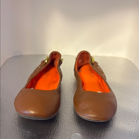 Ralph Lauren Brown Leather Loafers with Minimalist Design - Picture 1 of 8